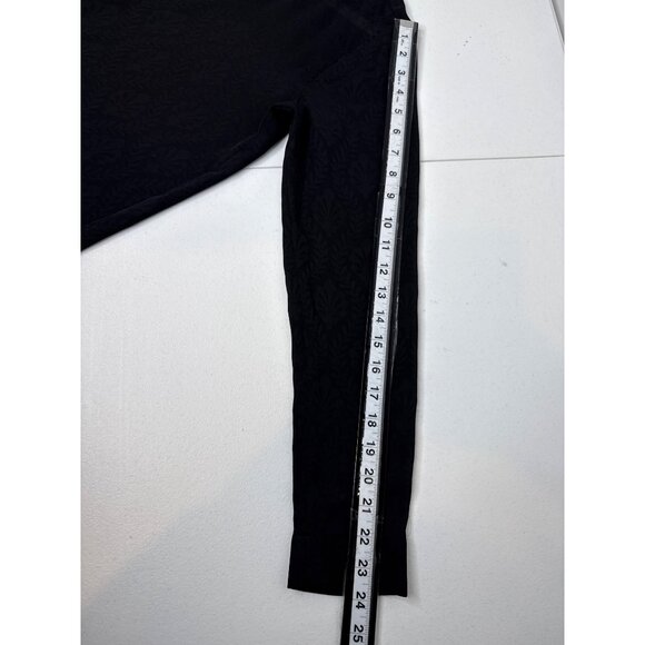 Loft Top Womens Black Long Sleeve Blouse Leaf Pattern Sheer Size S Romantic - Picture 13 of 13